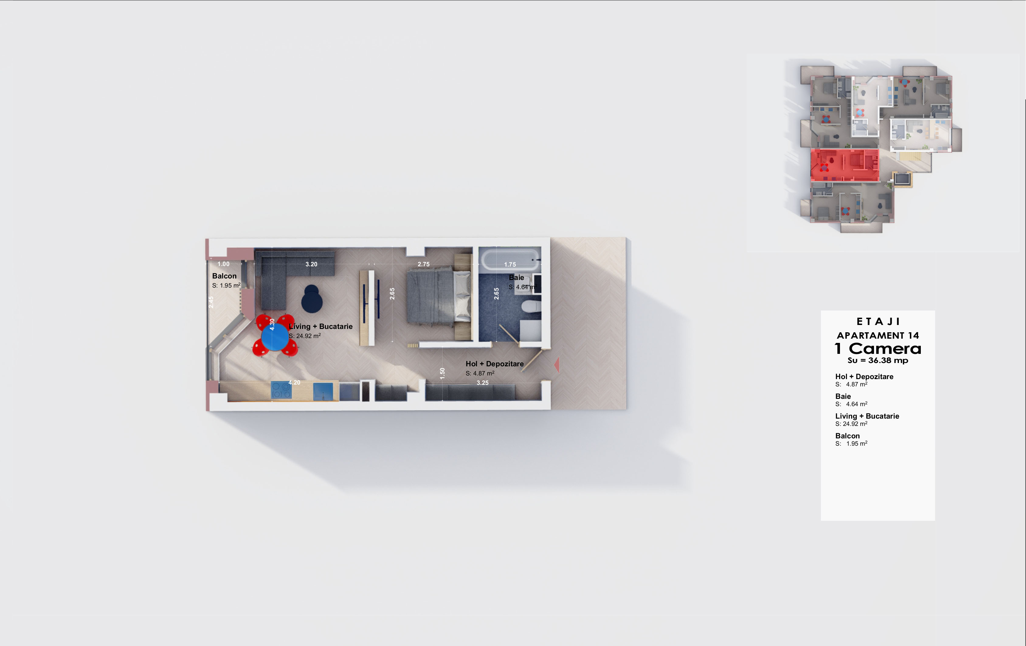 Apartament 14 - Etaj 1